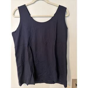 Chico’s Tank Tops Lot Of 2 Size 3 (XL) Navy & Ivory Microfiber Stretch